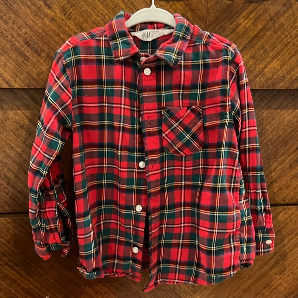 Plaid button-down shirt